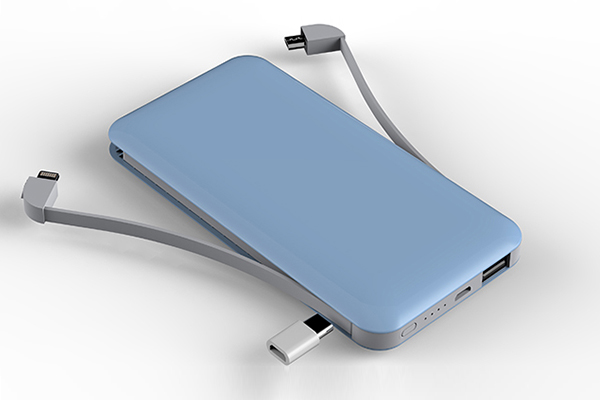 10000mAh Power Bank with Built-in Cable