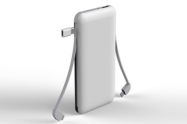 10000mAh Power Bank with Built-in Cable